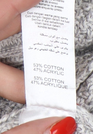 New Look Men's Grey Cardigan, Size L, Casual Knitwear