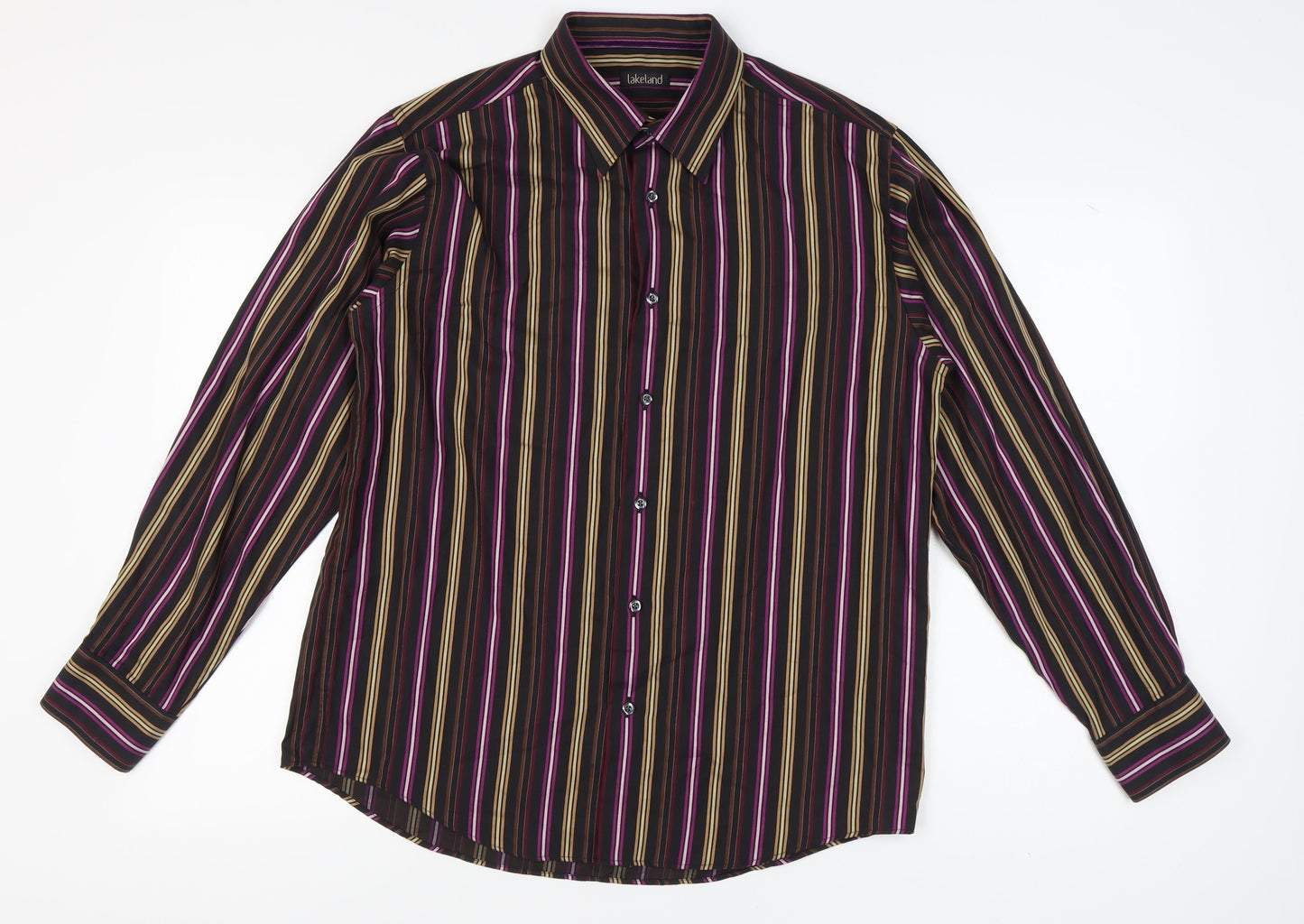 Lakeland Men's Large Multicoloured Striped Cotton Shirt