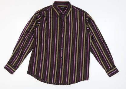 Lakeland Men's Large Multicoloured Striped Cotton Shirt