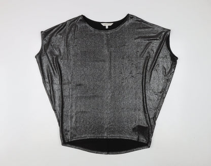 Womens UK Size 12 Apricot Black Basic Blouse