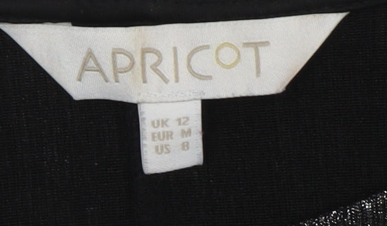 Womens UK Size 12 Apricot Black Basic Blouse