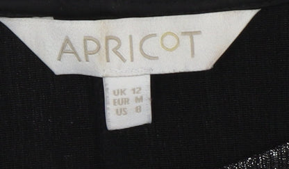 Womens UK Size 12 Apricot Black Basic Blouse