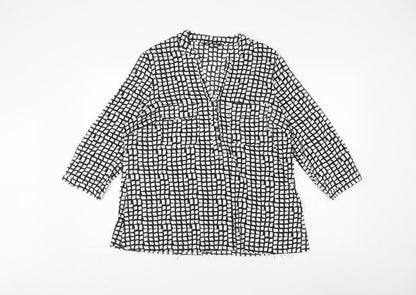 Womens UK Size 16 Debenhams Black Tunic Blouse