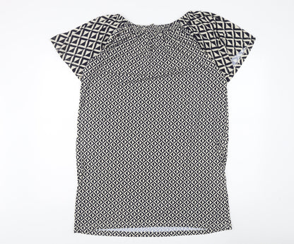 Next Women's Petite Geometric Dress Black Beige Size 18