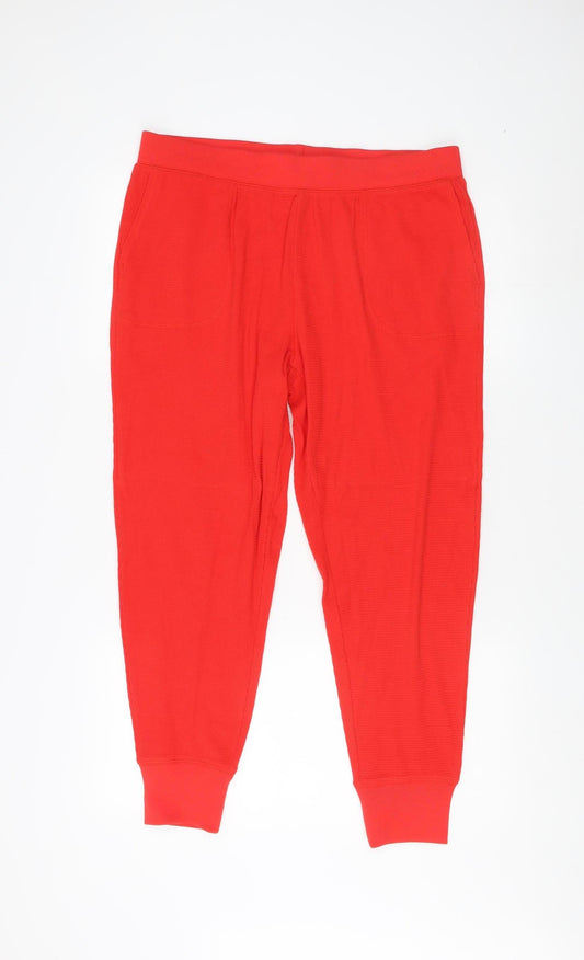 J.Crew Women's Red Joggers, Size M - Casual Knit Trousers