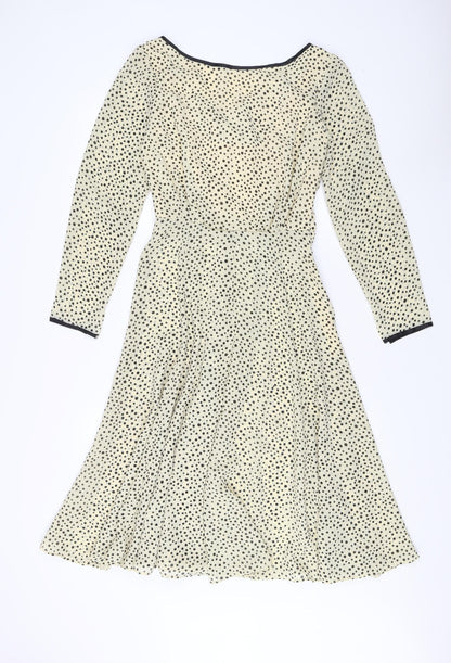 After Six Ivory Polka Dot Fit & Flare Dress Size 12