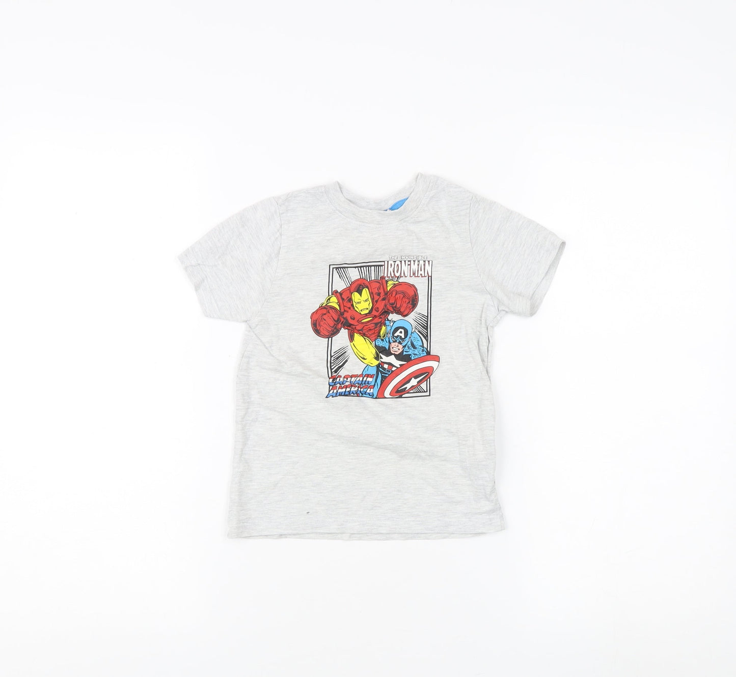 Marvel Boys Grey T-Shirt, Size 4-5 Years, Superhero Graphic