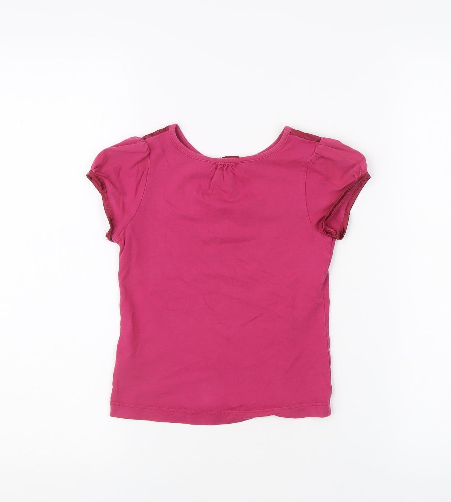 Ted Baker Girls Pink Button T-Shirt 3-4 Years