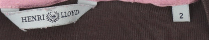 Henri Lloyd Women's Brown Cotton V-Neck T-Shirt Size 2