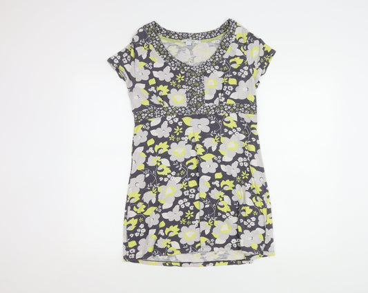 Boden Women's Multicoloured Floral Jersey Top Size 12