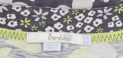 Boden Women's Multicoloured Floral Jersey Top Size 12