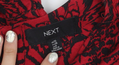 Next Women's Red Animal Print Long Sleeve Dress