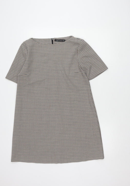 Zara Woman Women's Brown Houndstooth Dress Size 12