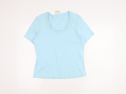 Womens UK Size 10 Eastex Blue Basic T-Shirt
