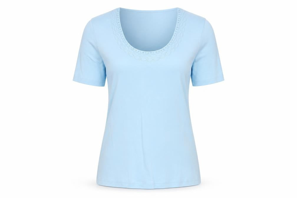 Womens UK Size 10 Eastex Blue Basic T-Shirt