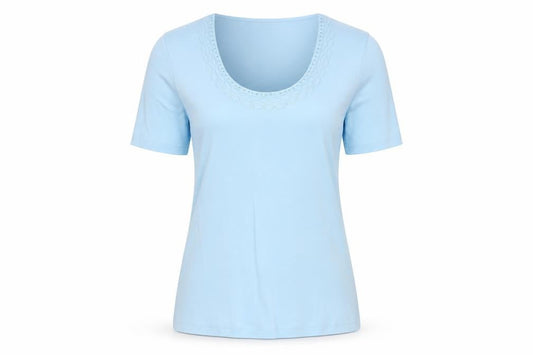 Womens UK Size 10 Eastex Blue Basic T-Shirt