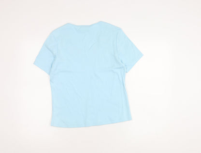 Womens UK Size 10 Eastex Blue Basic T-Shirt
