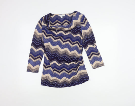 Jasper Conran Women's Cowl Neck Geometric Top Size 10