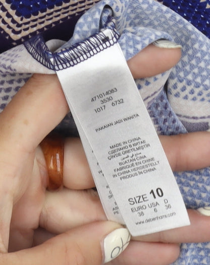 Jasper Conran Women's Cowl Neck Geometric Top Size 10