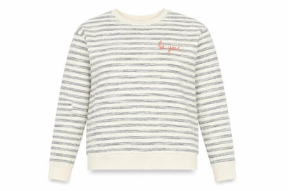 Mint Velvet Women's Grey Striped Pullover Sweatshirt Size 6