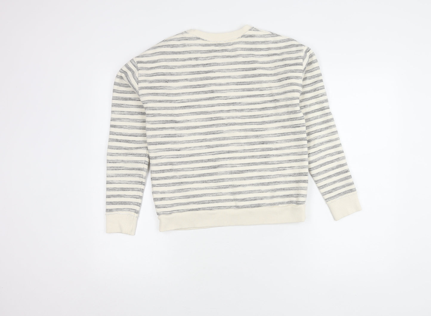 Mint Velvet Women's Grey Striped Pullover Sweatshirt Size 6