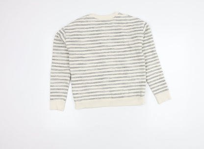 Mint Velvet Women's Grey Striped Pullover Sweatshirt Size 6