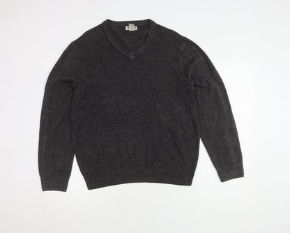 Dockers Grey V-Neck Acrylic Jumper XL
