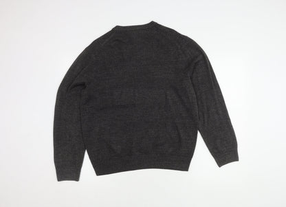 Dockers Grey V-Neck Acrylic Jumper XL