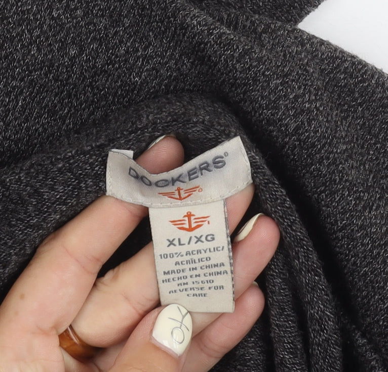 Dockers Grey V-Neck Acrylic Jumper XL