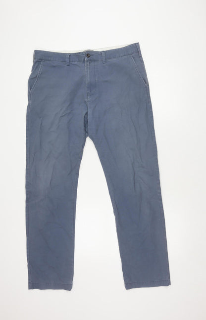 Marks and Spencer Men's Blue Straight Trousers Size 36