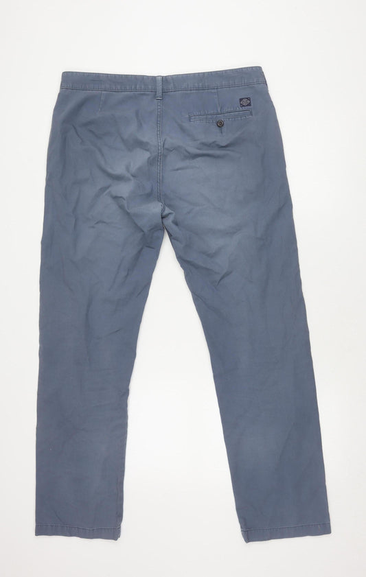 Marks and Spencer Men's Blue Straight Trousers Size 36