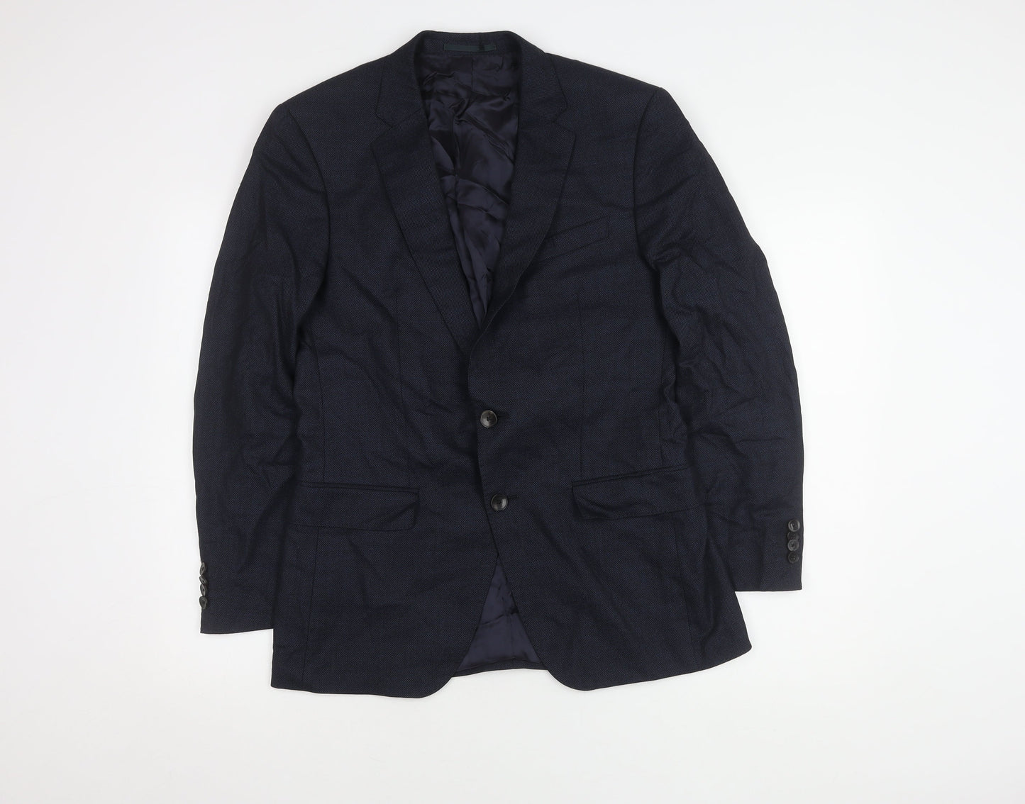Colombo Men's Blue Wool Blazer, Size 38, Regular Fit