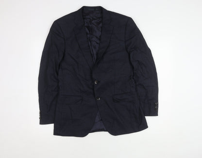 Colombo Men's Blue Wool Blazer, Size 38, Regular Fit