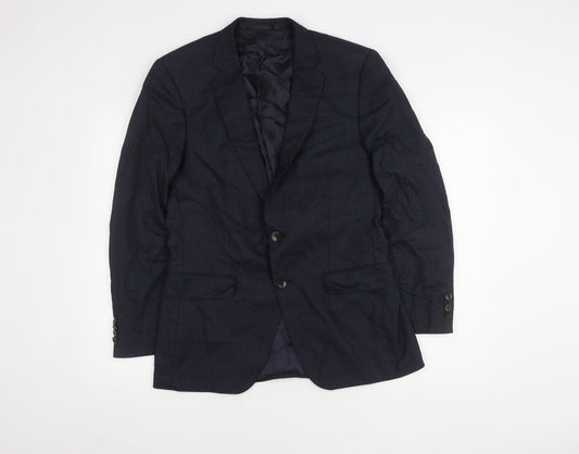 Colombo Men's Blue Wool Blazer, Size 38, Regular Fit