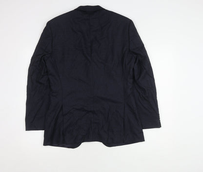 Colombo Men's Blue Wool Blazer, Size 38, Regular Fit