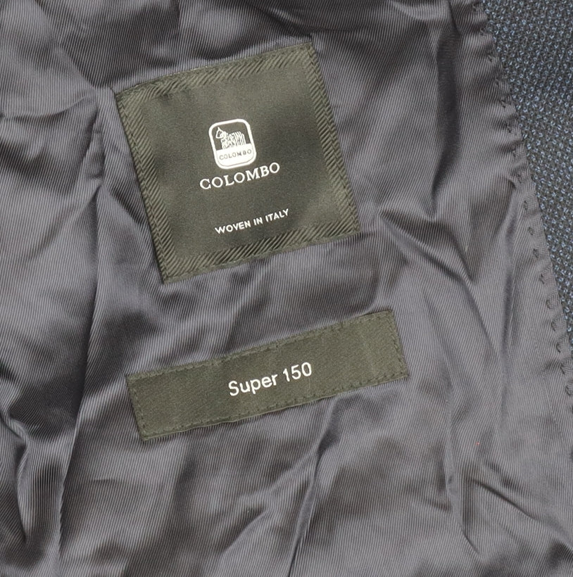 Colombo Men's Blue Wool Blazer, Size 38, Regular Fit
