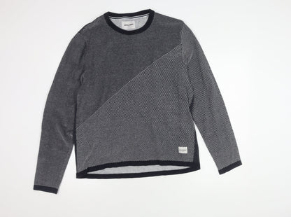 Jack & Jones Men's Black 2XL Striped Pullover