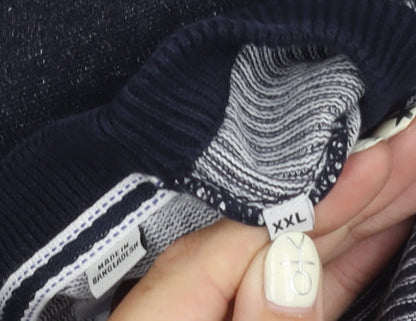 Jack & Jones Men's Black 2XL Striped Pullover