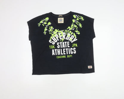 Womens UK Size L Superdry Black Basic T-Shirt