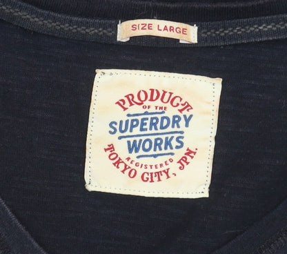 Womens UK Size L Superdry Black Basic T-Shirt