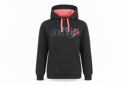 Womens UK Size 8 Animal Black Pullover Hoodie