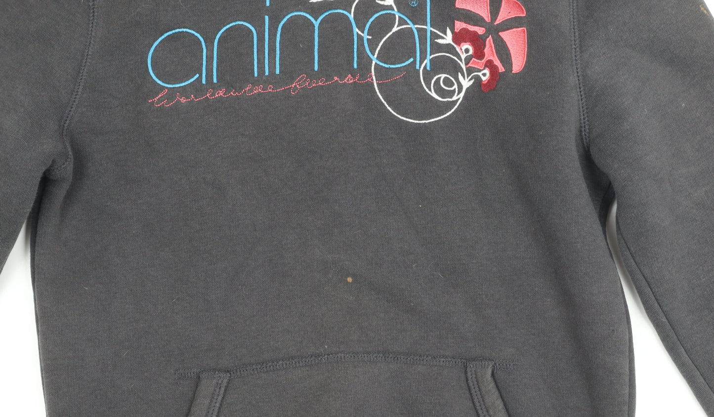 Animal Women's Black Hoodie Size 8 with Logo Accents