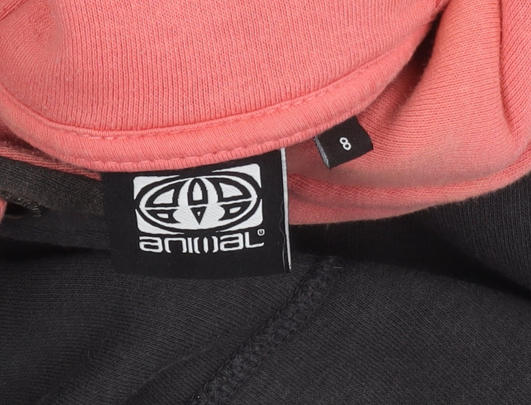 Animal Women's Black Hoodie Size 8 with Logo Accents