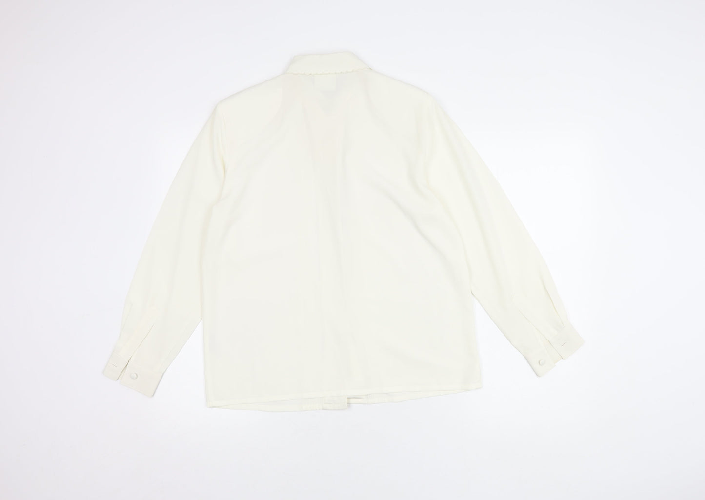 Womens UK Size 10 Eastex White Basic Button-Up