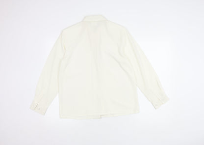 Womens UK Size 10 Eastex White Basic Button-Up