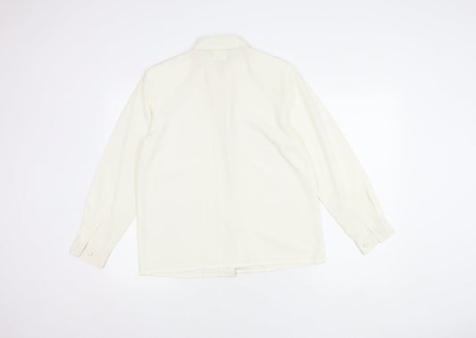 Womens UK Size 10 Eastex White Basic Button-Up