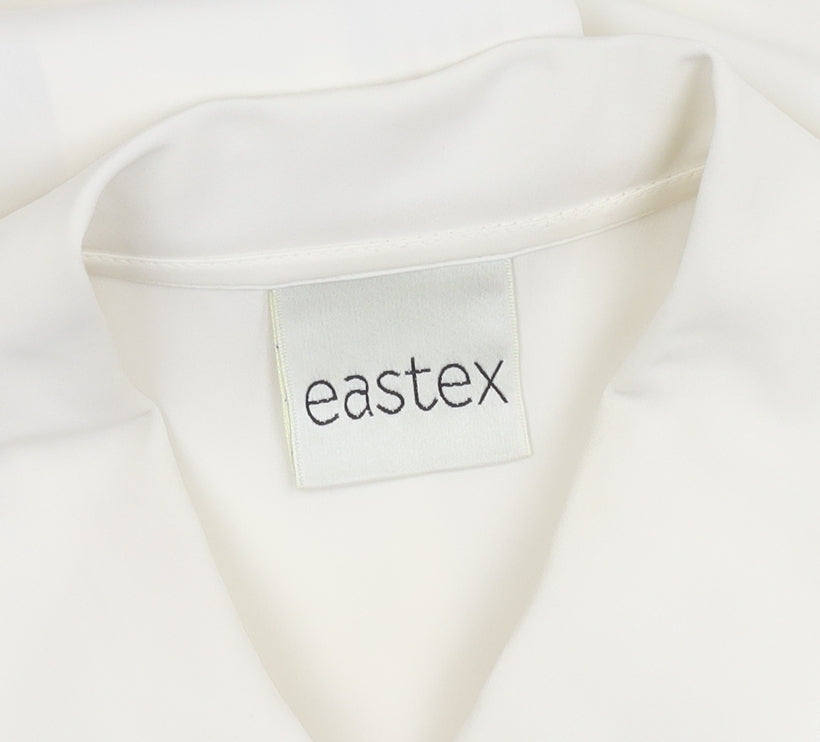 Womens UK Size 10 Eastex White Basic Button-Up