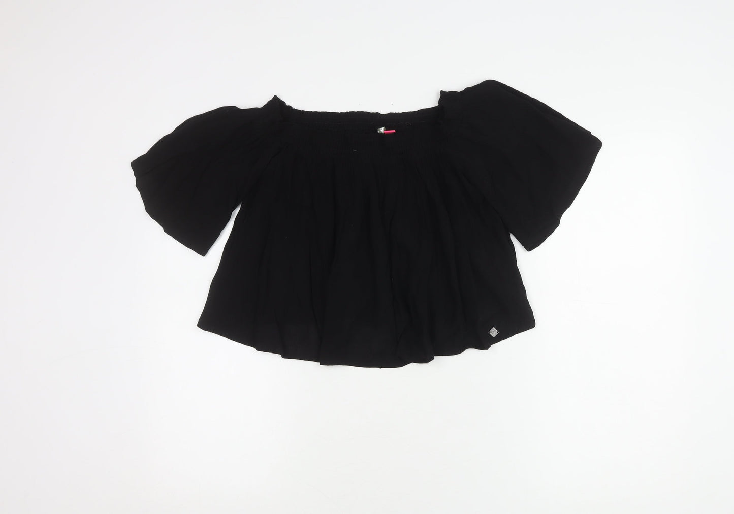 Womens UK Size XS Superdry Black Tunic Blouse