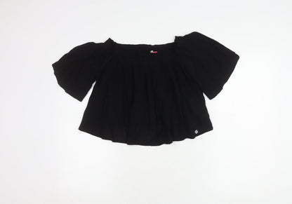 Womens UK Size XS Superdry Black Tunic Blouse