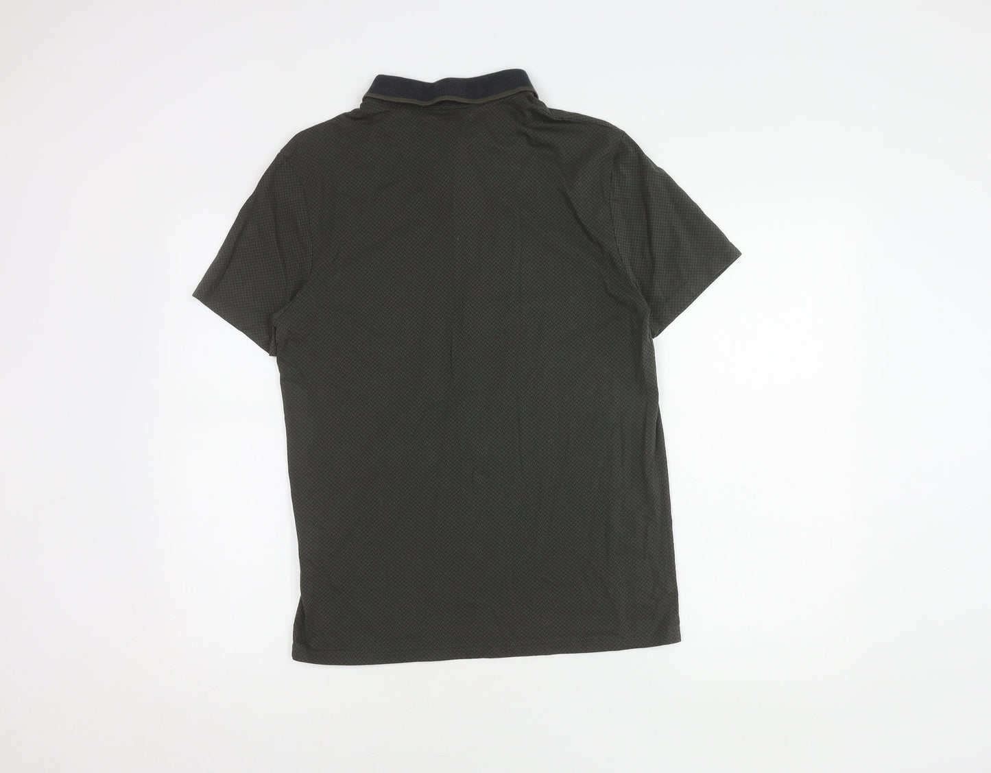 Jules Black Geometric Slim Fit Polo for Men, Size M